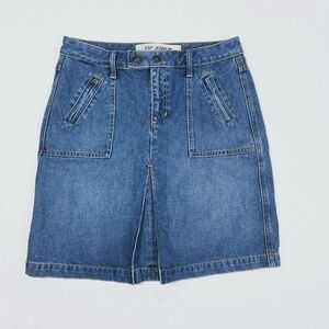 Gap Y2K Zipper Pocket Blue Cotton Denim Jean Skirt Women's 6